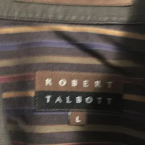 ROBERT TALBOTT MEN'S DRESS SHIRT, STRIPED, SZ L, EUC - Picture 6 of 6
